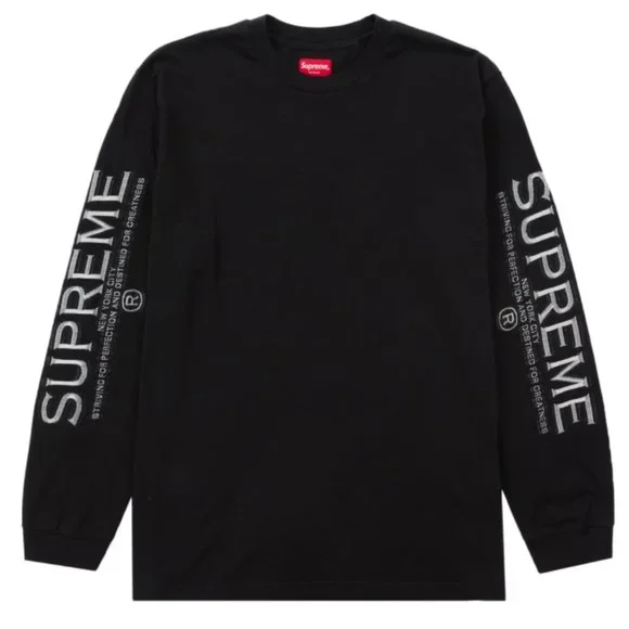 Supreme Intarsia Sleeve L/S Top Black size Large - Picture 1 of 1